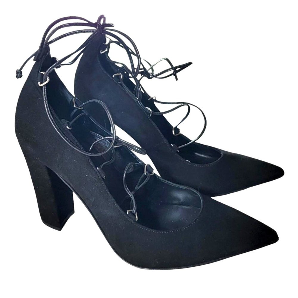 Strappy Suede Heels